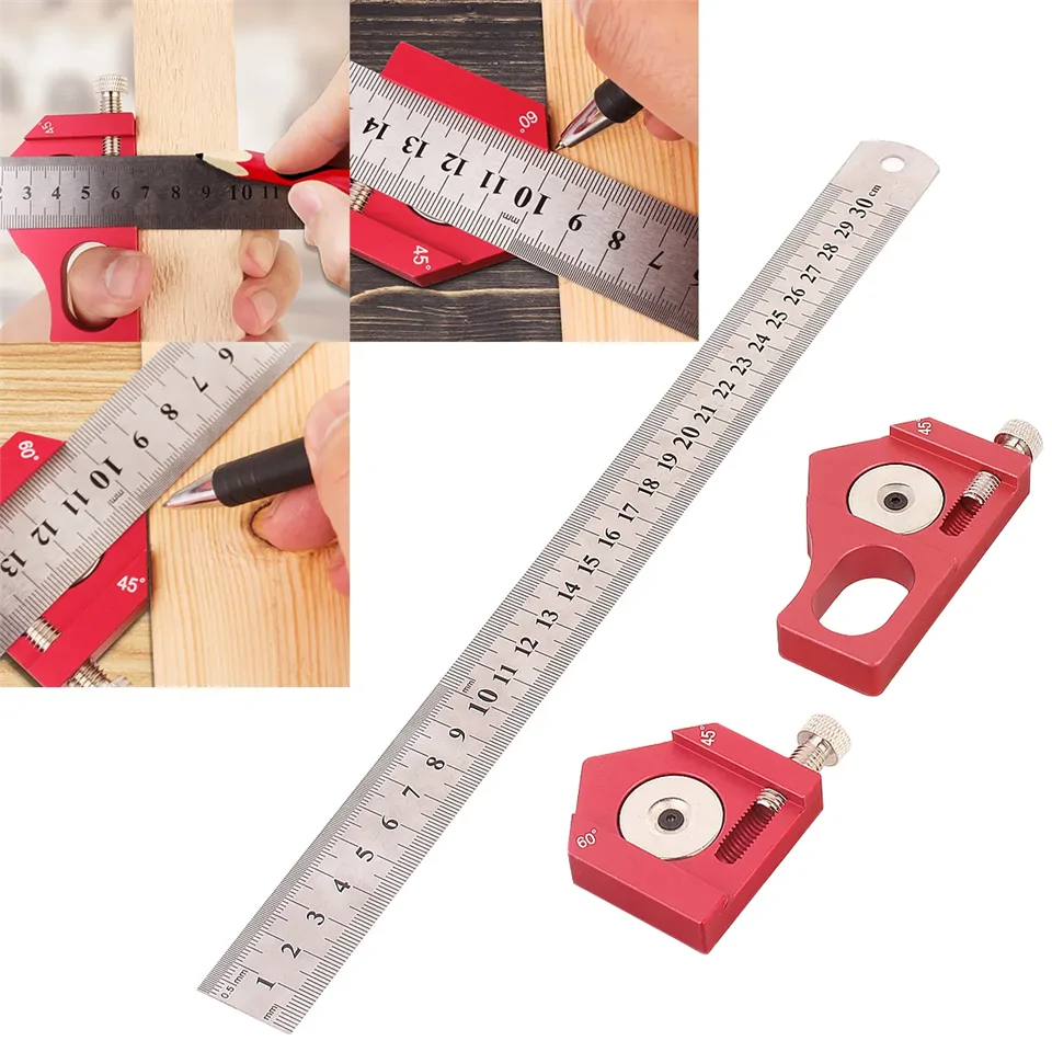 Ütközős alumínium vonalzó 30 cm