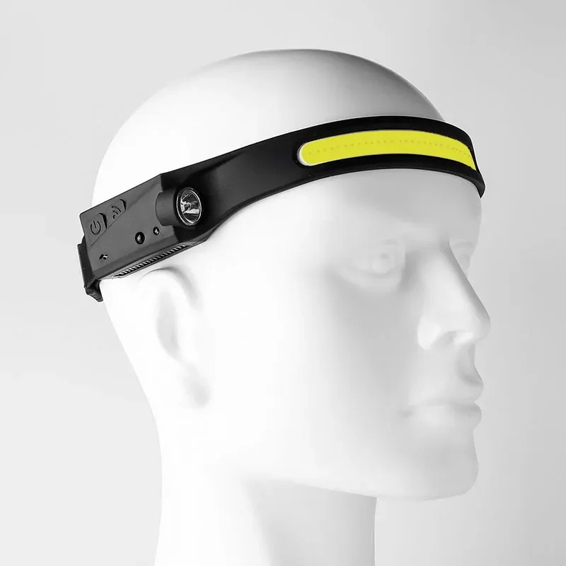 USB újratölthető XPE+COB fejlámpa