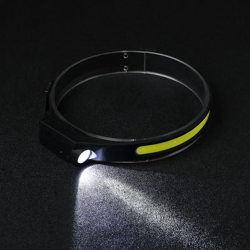 USB újratölthető XPE+COB fejlámpa