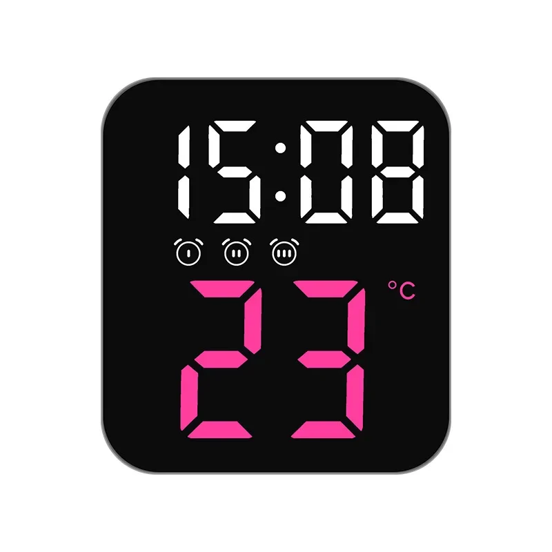 GH8015 LED óra hőmérővel - magenta