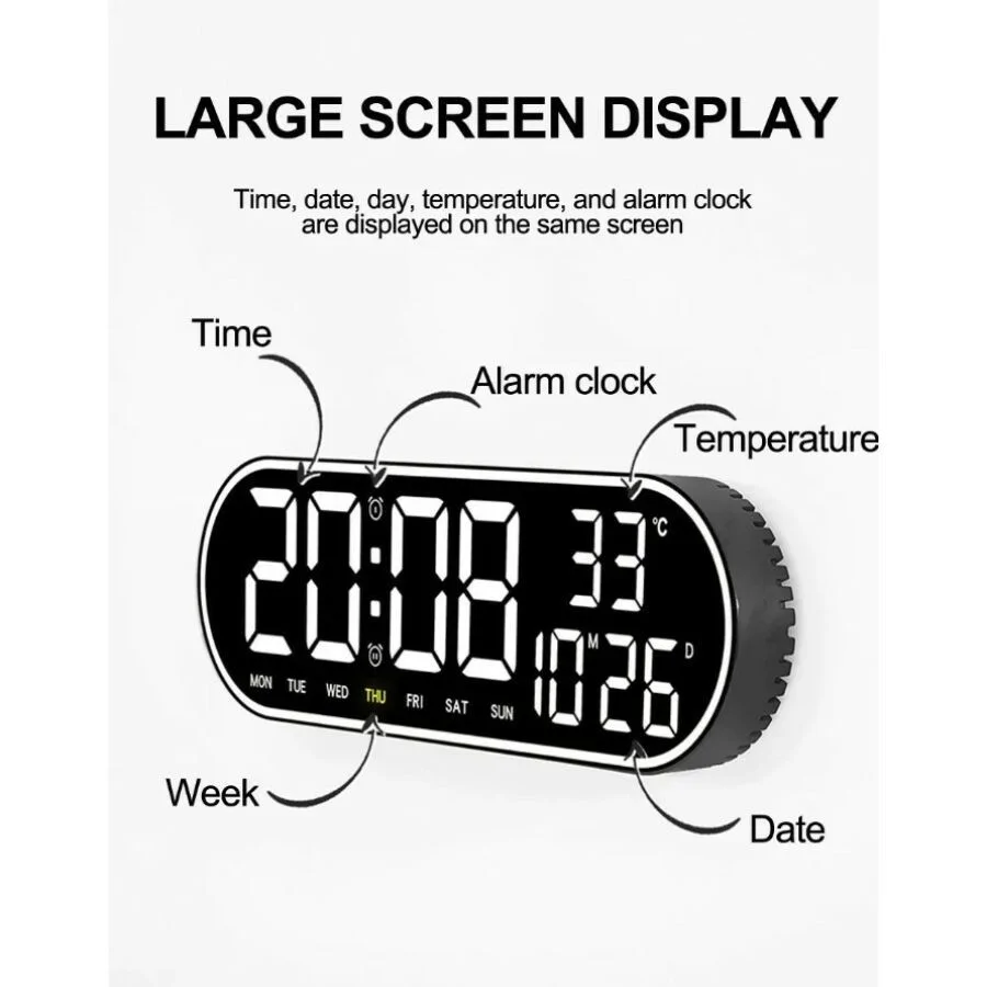 GH8021 digitális LED falióra távirányítóval