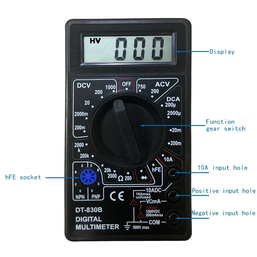 DT-830B digitális multiméter