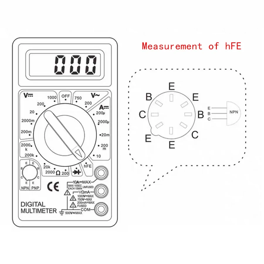 DT-830B digitális multiméter