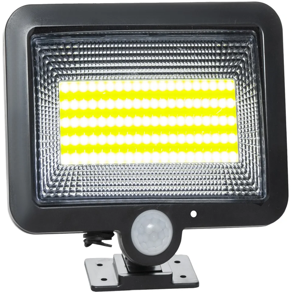 100 LED-es szürkület- és mozgásérzékelős, kültéri szolár lámpa
