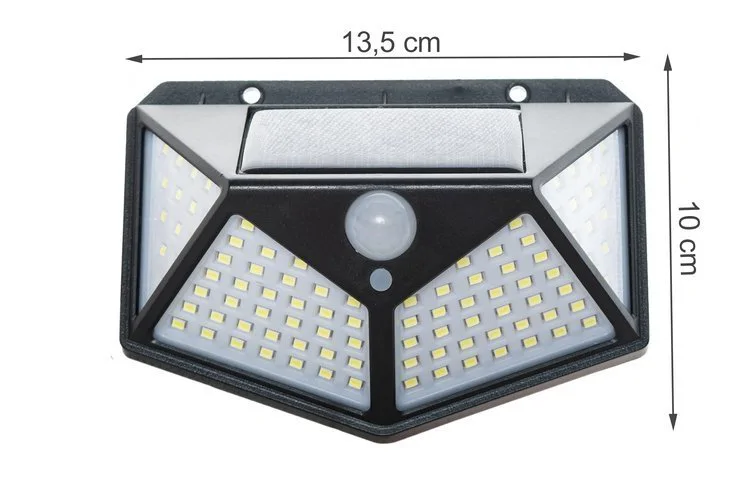 Mozgásérzékelős, 100 LED-es napelemes kültéri lámpa