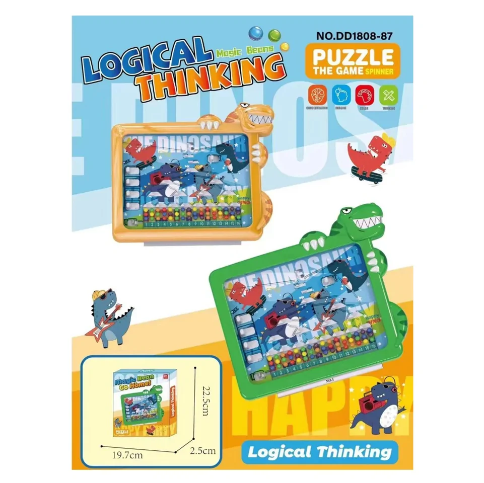 2in1 dínós logikai és ügyességi játék - fejleszti a kézügyességet és a gondolkodást - 20 x 23 x 2