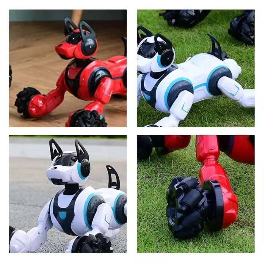 Driftelő távirányítós robot kutya - kerekeken guruló robot házikedvenc 360°-os forgással