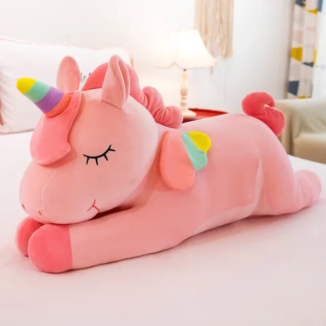 Nagy méretű plüss unikornis - pihe-puha rózsaszín egyszarvú - 60 cm
