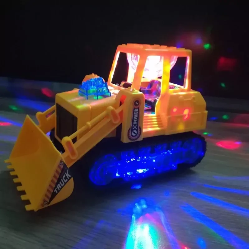 Party markoló - lánctalpas, zenélő játék munkagép fényjátékkal és diszkógömbbel gyerekeknek - Engineering truck