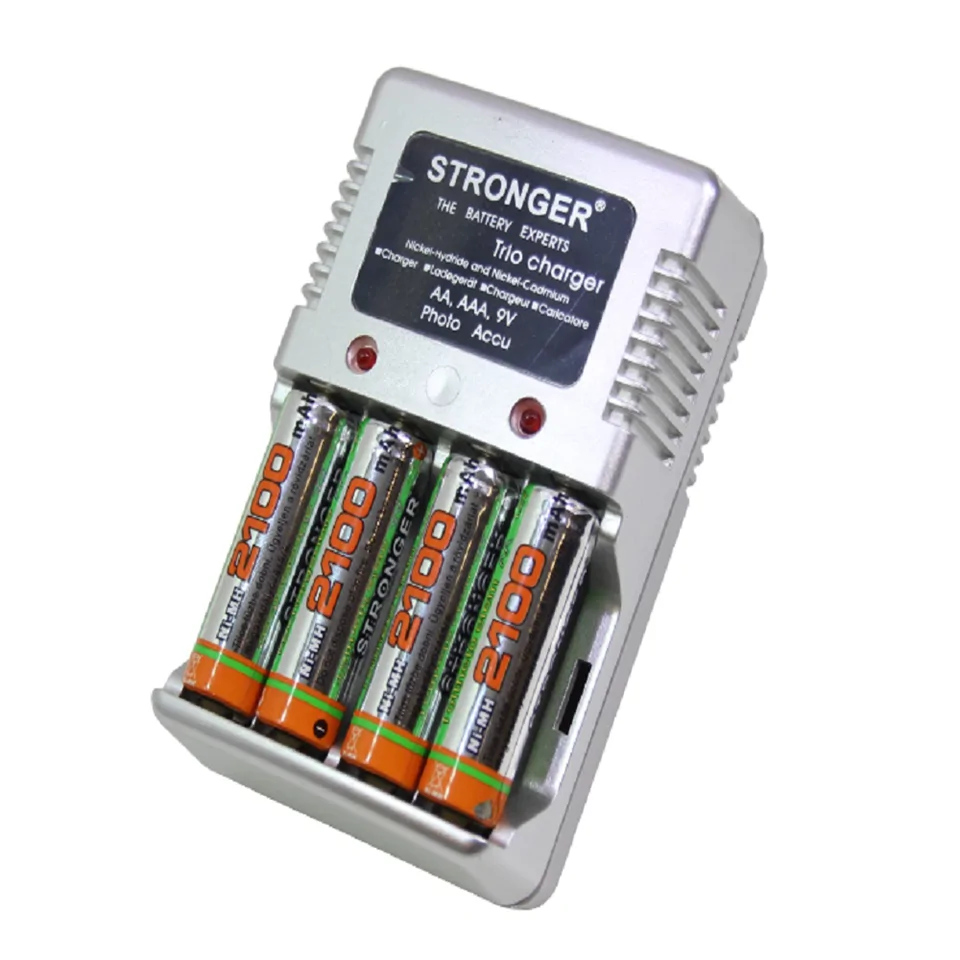 Univerzális elemtöltő + 4 db tölthető 2100mAh ceruza akku