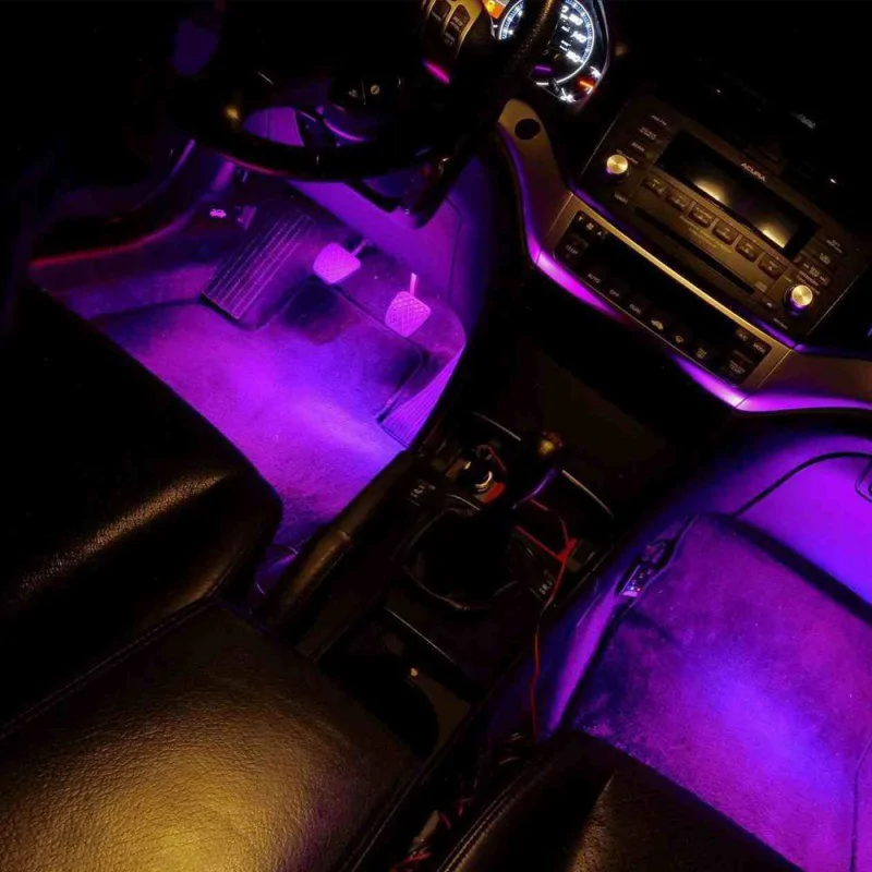 RGB LED lábtér világítás autóba - távirányítós