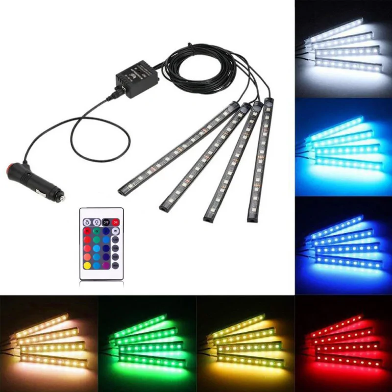 RGB LED lábtér világítás autóba - távirányítós