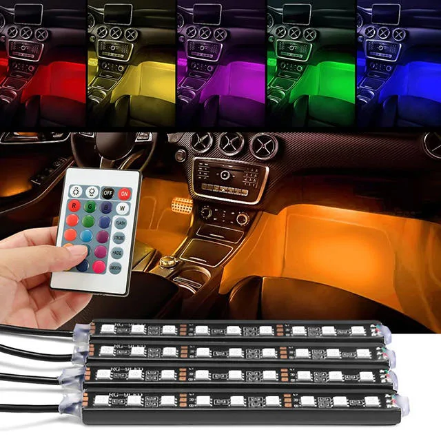 RGB LED lábtér világítás autóba - távirányítós