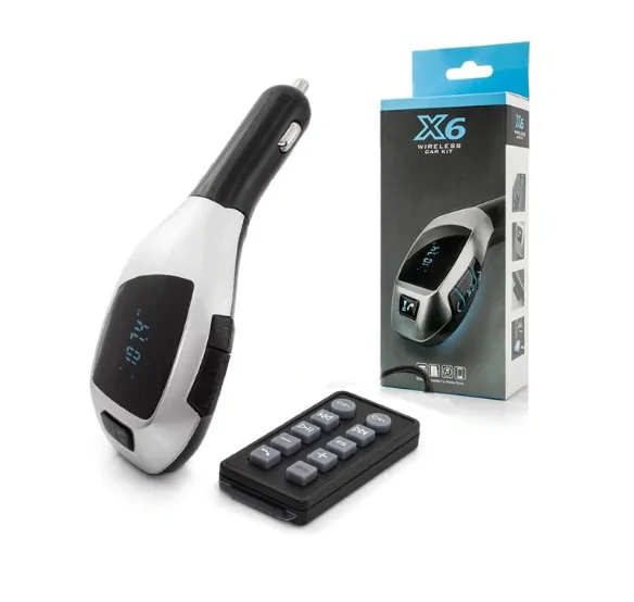 X6 Bluetooth FM transzmitter távirányítóval - zenehallgatáshoz és vezetés közbeni telefonáláshoz