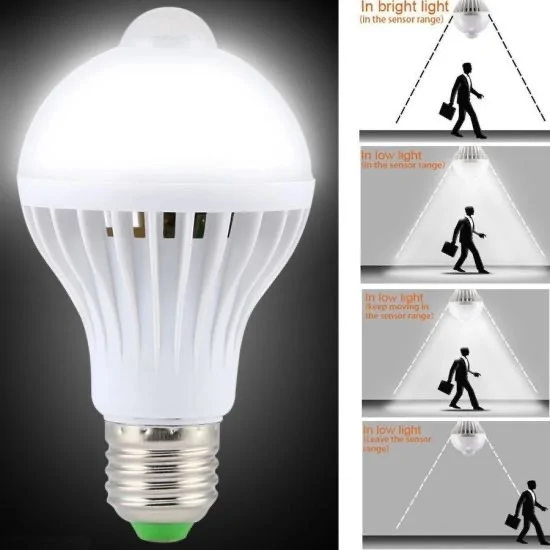 Mozgásérzékelős 12 W-os LED izzó E 27 foglalatban