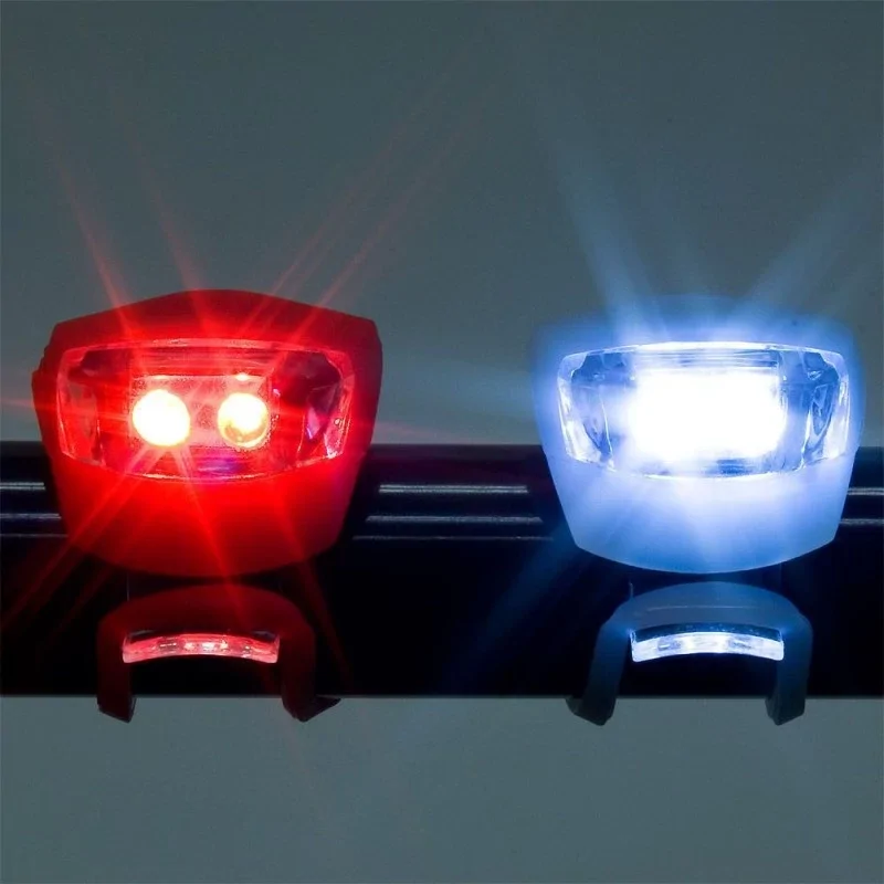 2 db-os LED-es kerékpár lámpa szett szilikon borítással