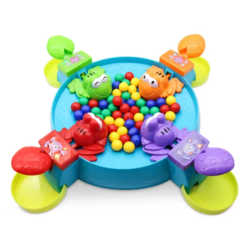 Békaetető asztali társasjáték rengeteg színes játékgolyóval - mókás készségfejlesztő játék 2-4 fő részére