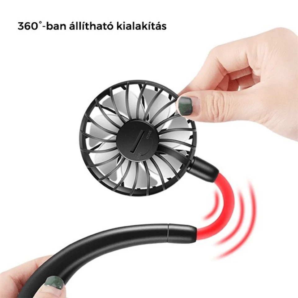 Nyakba akasztható ventilátor erősségszabályozóval, akkumulátorral