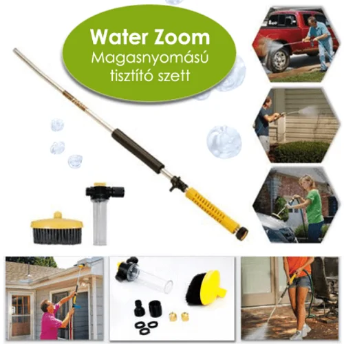 Magas nyomású autómosó készlet kefével, tartállyal, 2 cserélhető fúvókával - 1,2 MPa