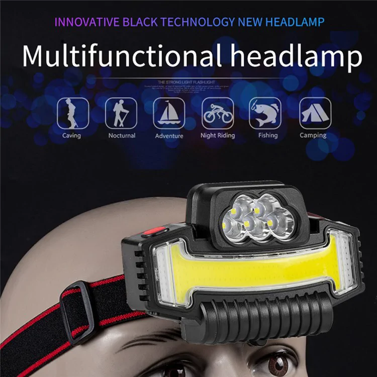 W685 multifunkciós LED fejlámpa beépített akkumulátorral - brutál fényerő