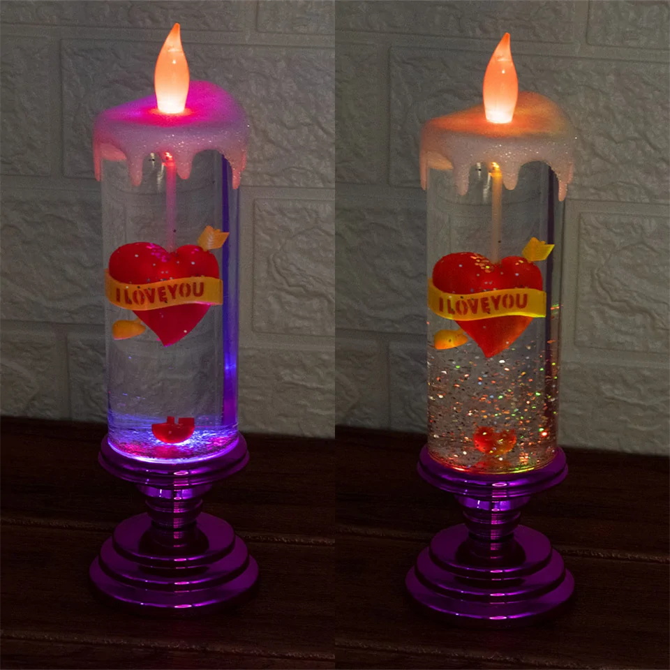 Elemről és USB-ről működtethető gyertya alakú RGB LED hangulatvilágítás