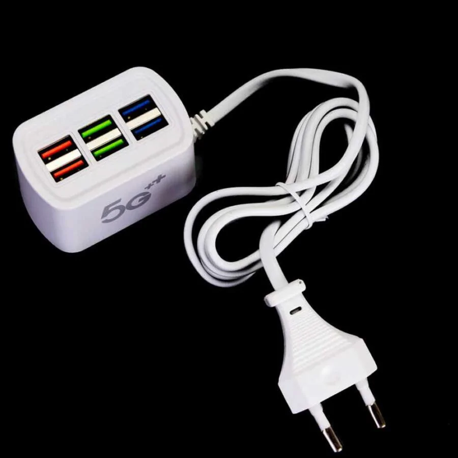 6 portos USB hálózati gyorstöltő 3.1A (BBV)
