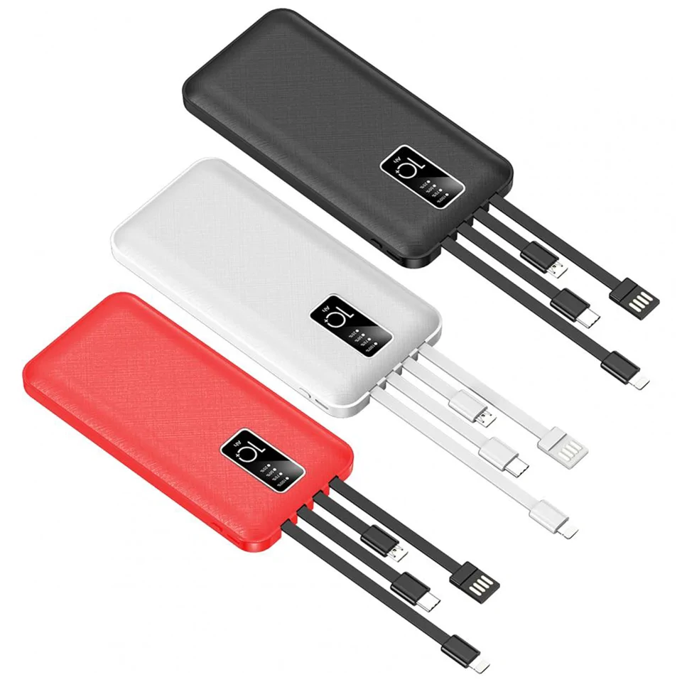 Power bank 4 féle beépített kábellel - 20000 mAh