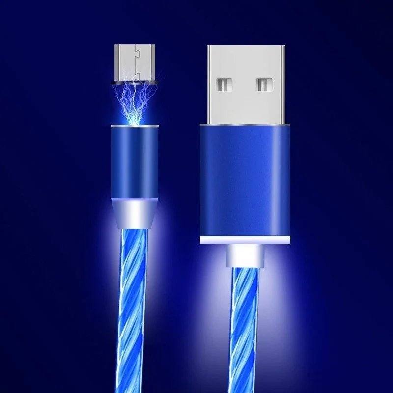 Lenyűgözően villogó mágneses USB töltőkábel cserélhető fejekkel – RGB