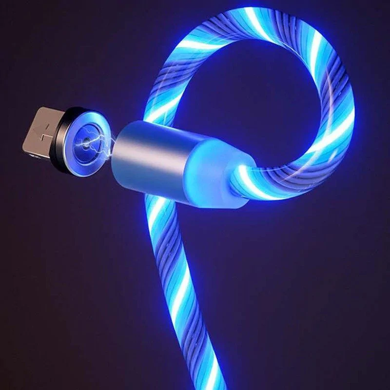 Lenyűgözően villogó mágneses USB töltőkábel cserélhető fejekkel – RGB