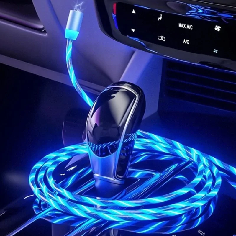 Lenyűgözően villogó mágneses USB töltőkábel cserélhető fejekkel – RGB