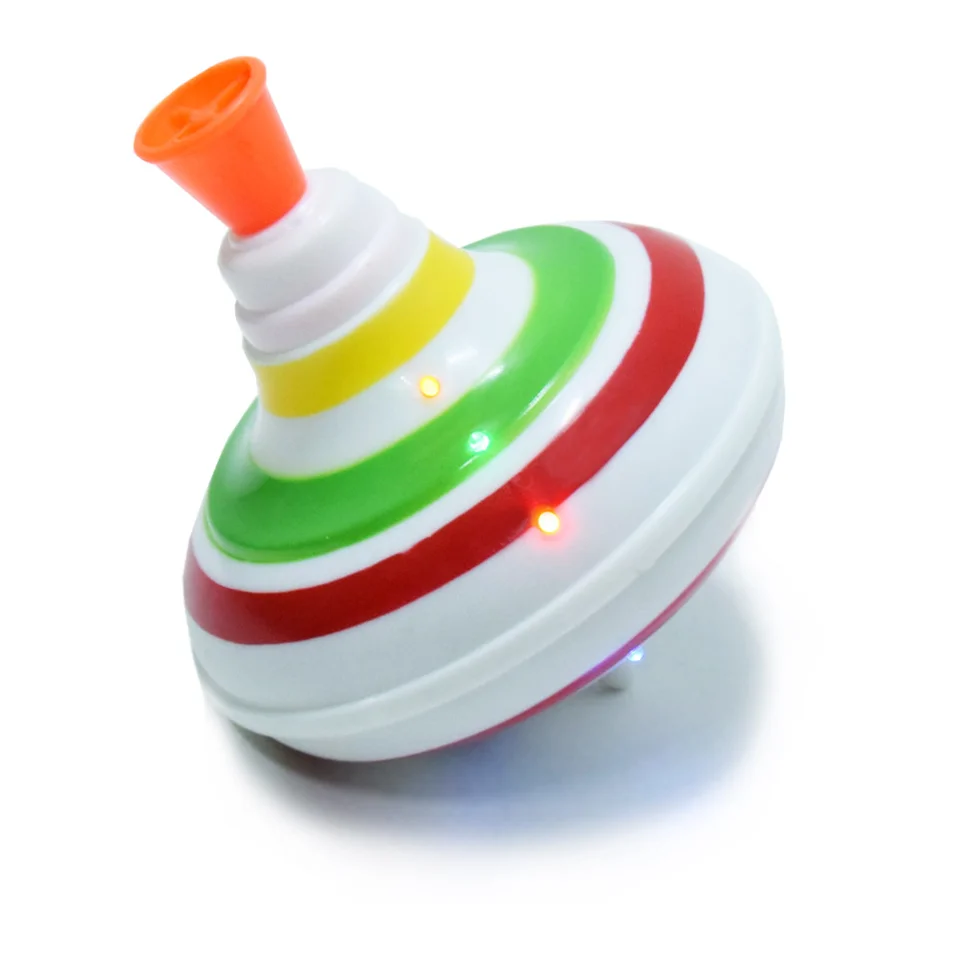 Színes, zenélő, villogó búgócsiga - színes műanyagból, 13cm átmérővel(BBMJ)
