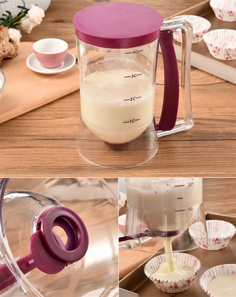 Kézi tészta adagoló gép, 900ml - gofrihoz, muffinhoz, palacsintákhoz, süteményekhez