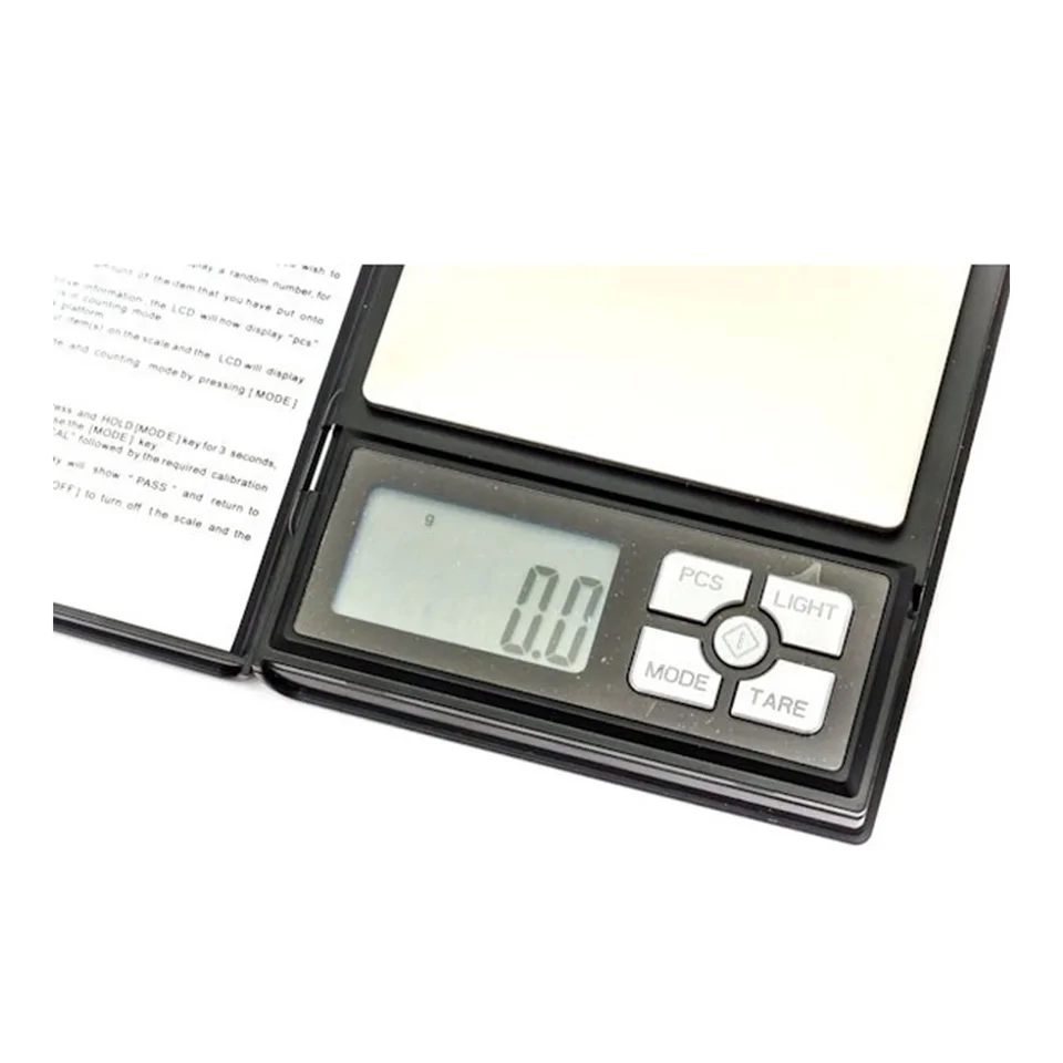 Nagy pontosságú digitális gramm mérleg 0,1 - 500g - lehajtható fedeles ékszermérleg
