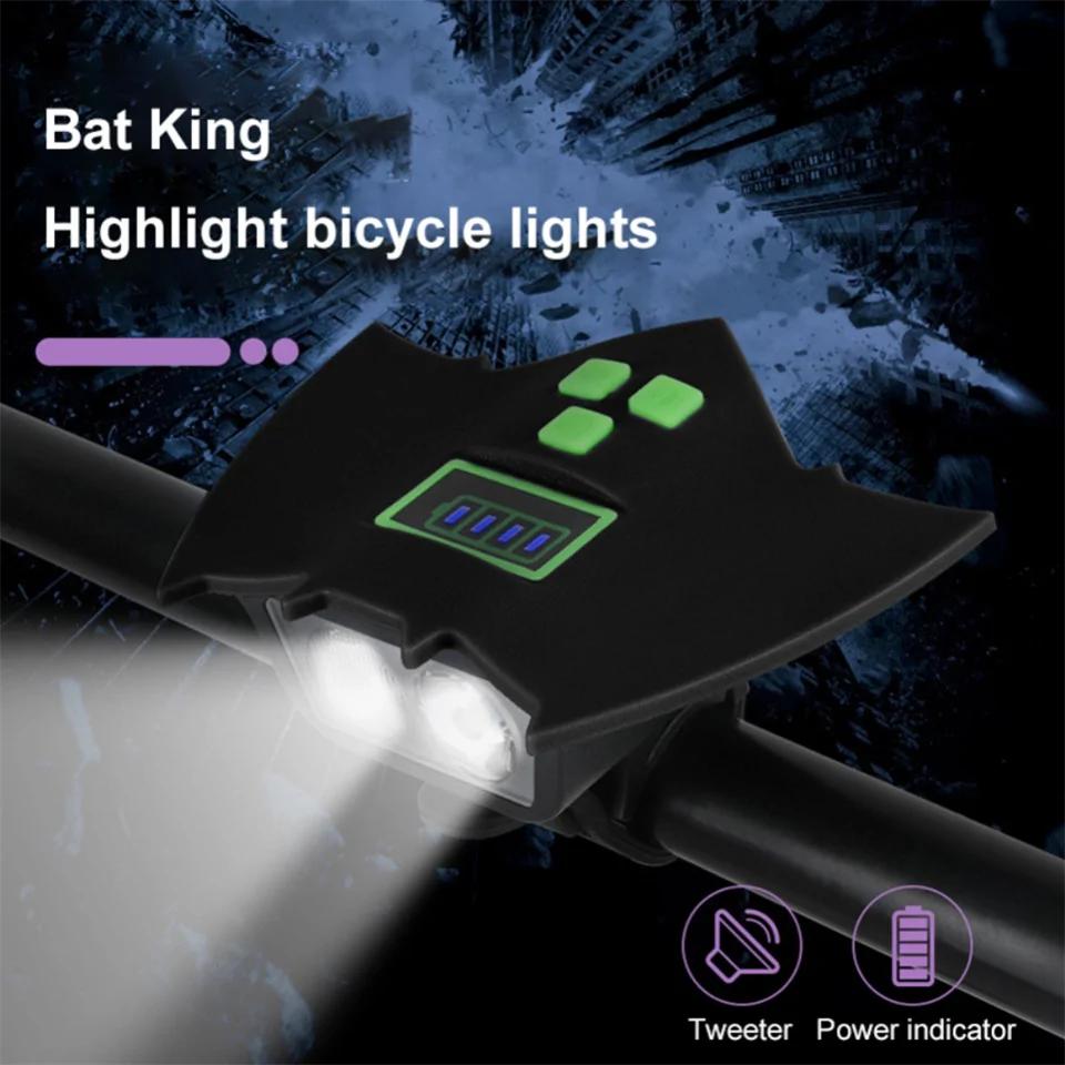 BatKing - Menő Batman formájú bicikli lámpa és csengő 2 extra erős T6 LED-del