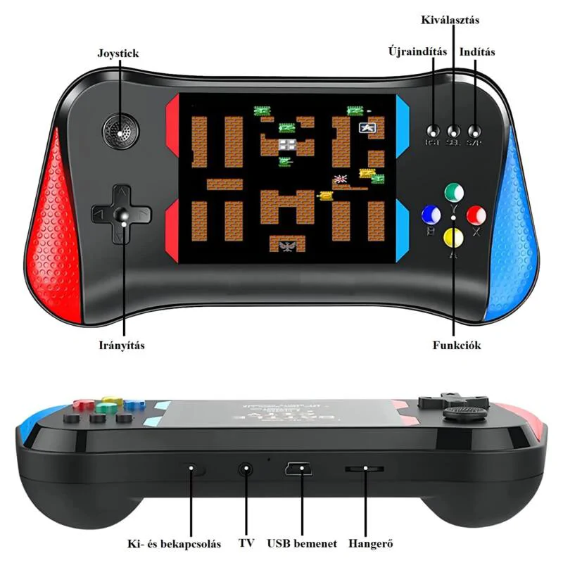SupFunGame játékkonzol 500 előre telepített játékkal, 3.5" LCD kijelzővel