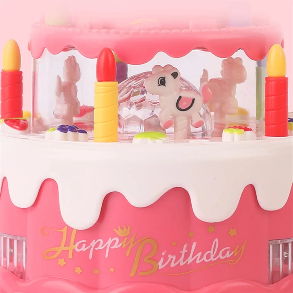 Világító és zenélő játék szülinapi torta gyerekeknek
