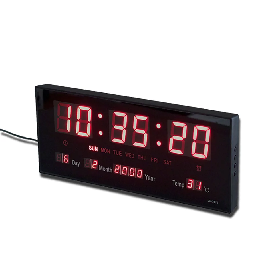 BB01 LED-es digitális tábla - óra, dátum és hőmérséklet kijelzéssel - asztalra és falra is helyezhető - 33x13cm