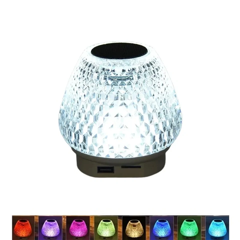 GIBOX G5S 2in1 kristály alakú okos lámpa - USB-ről tölthető, felakasztható party lámpa Bluetooth hangszóróval