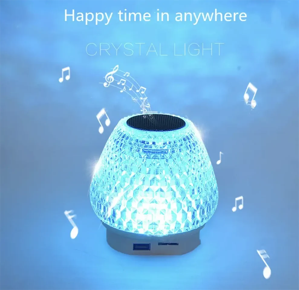 GIBOX G5S 2in1 kristály alakú okos lámpa - USB-ről tölthető, felakasztható party lámpa Bluetooth hangszóróval