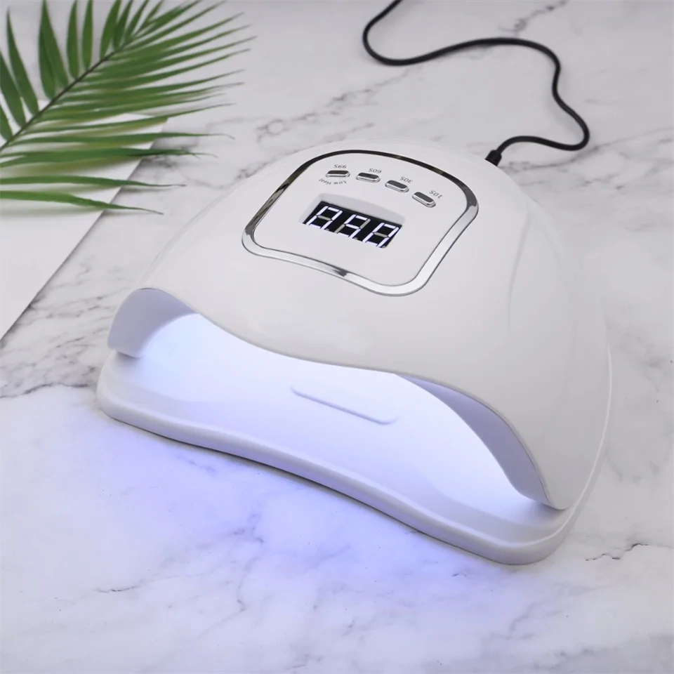 SUN Y9 UV LED professzionális műkörmös lámpa telefontartóval, beépített mozgásérzékelővel és hordozófüllel - 192W