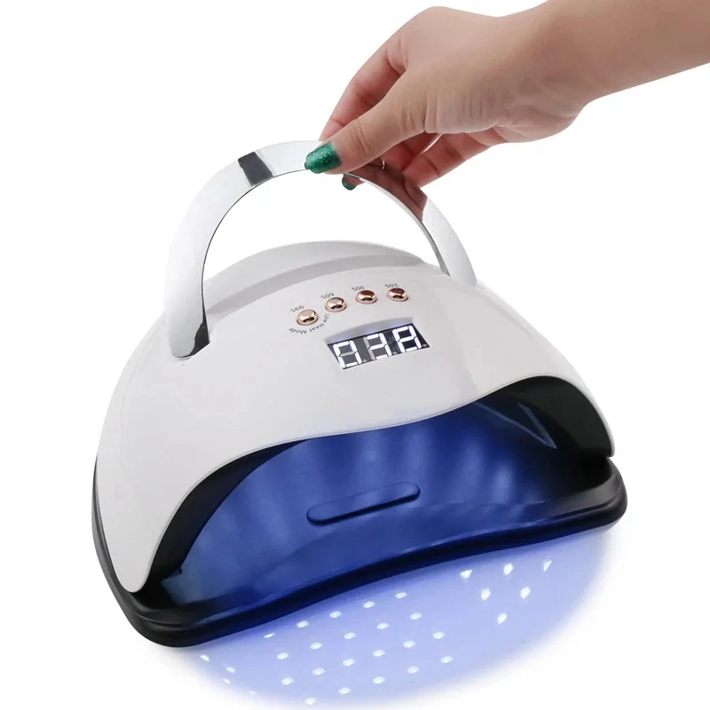 SUN Y9 UV LED professzionális műkörmös lámpa telefontartóval, beépített mozgásérzékelővel és hordozófüllel - 192W
