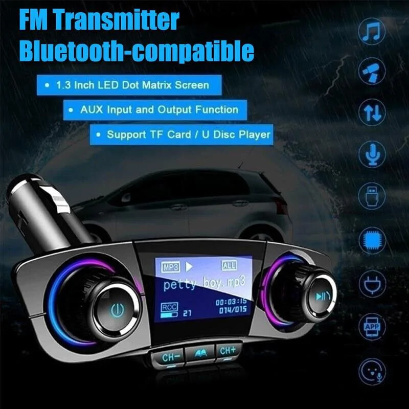 Autórádió formájú 3in1 FM Transmitter, MP3-lejátszó és Bluetooth kihangosító