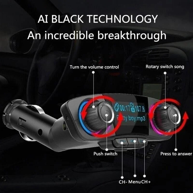 Autórádió formájú 3in1 FM Transmitter, MP3-lejátszó és Bluetooth kihangosító