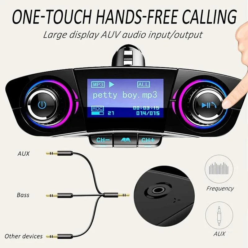 Autórádió formájú 3in1 FM Transmitter, MP3-lejátszó és Bluetooth kihangosító