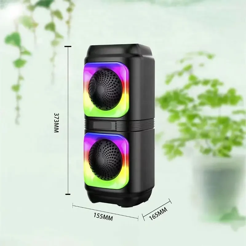 ABS-2402 hordozható party hangszóró RGB LED fényekkel és erős basszussal - Bluetooth hangfal 1800mAh akkumulátorral