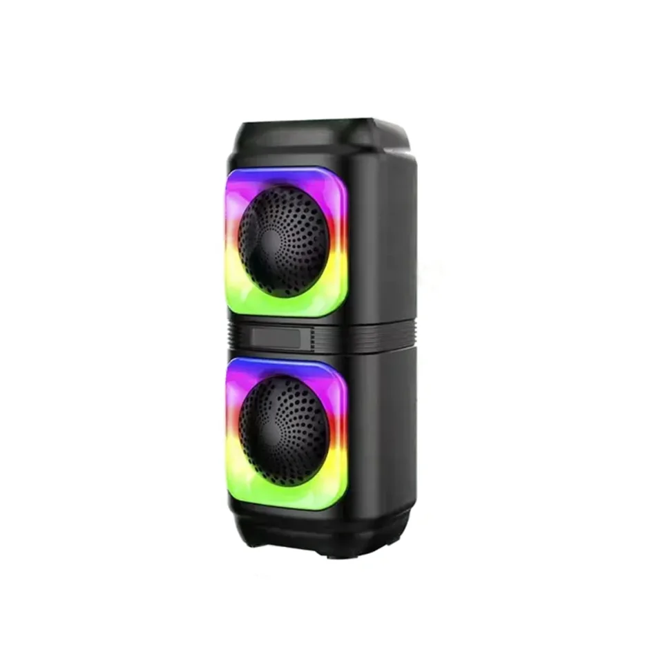 ABS-2402 hordozható party hangszóró RGB LED fényekkel és erős basszussal - Bluetooth hangfal 1800mAh akkumulátorral