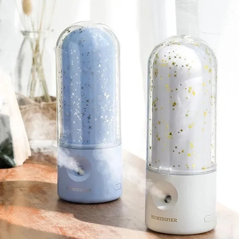 Ultrahangos USB aroma diffúzor csillag mintával - 3in1 aromaterápiás készülék, párásító és nyugtató hatású éjjeli fény