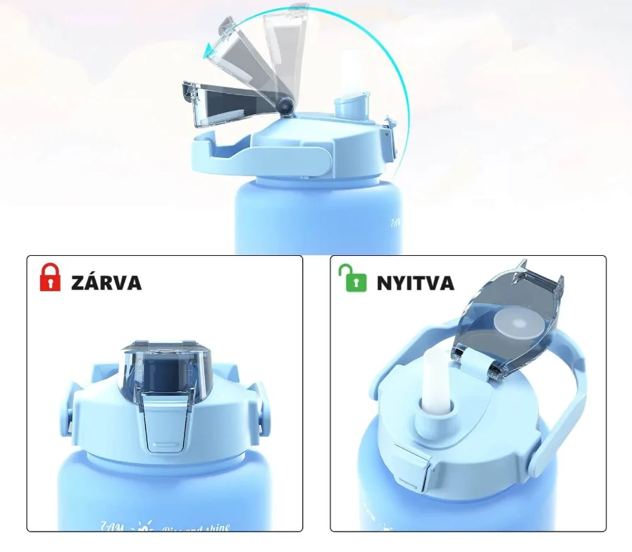 Havita 3in1 motivációs kulacs szett 2L/900ML/300 ML - Kék-sárga