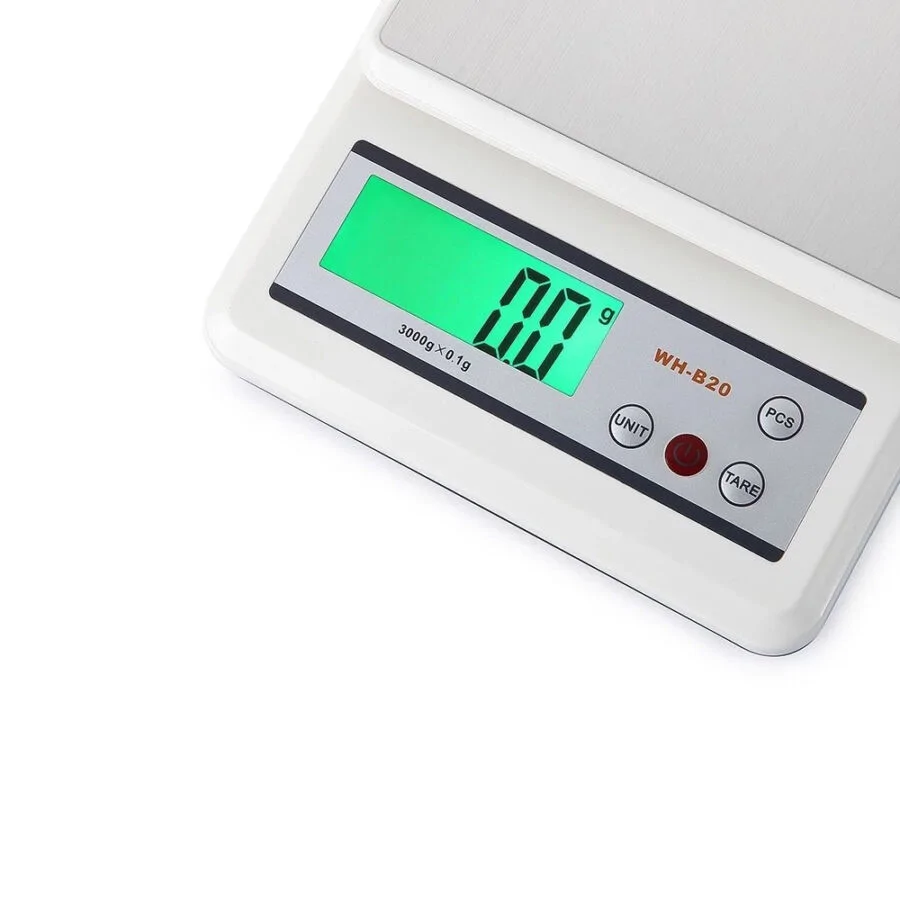 WH-B20 vízálló konyhai mérleg - digitális asztali mérleg 3 kg-ig