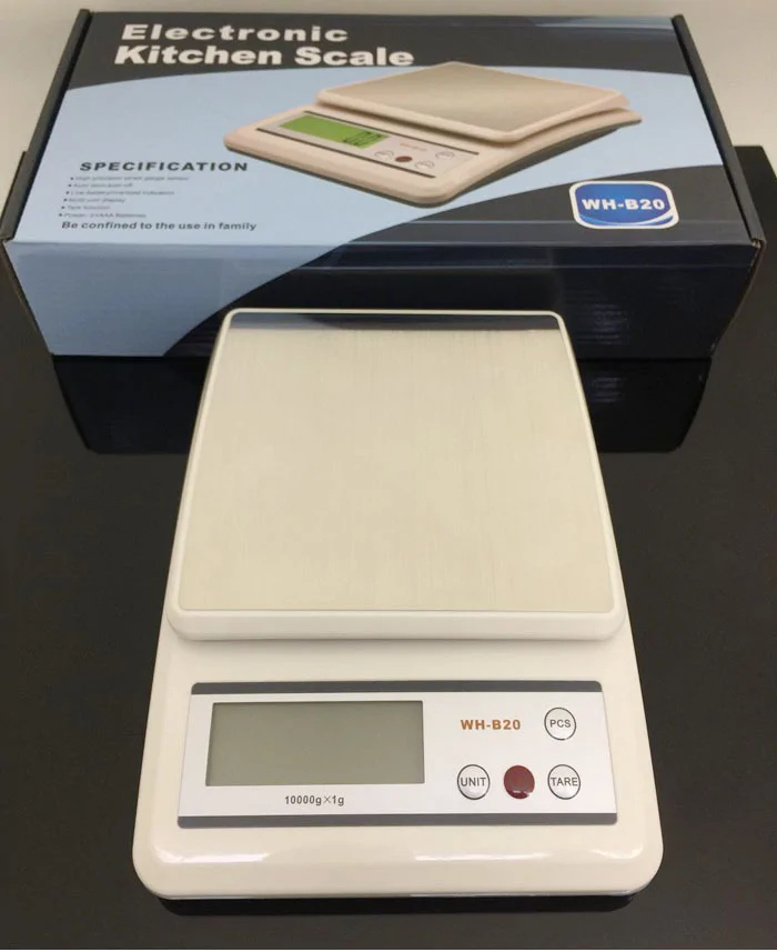 WH-B20 vízálló konyhai mérleg - digitális asztali mérleg 3 kg-ig